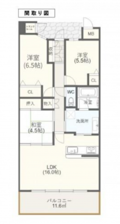 堺市堺区今池町、マンションの間取り画像です