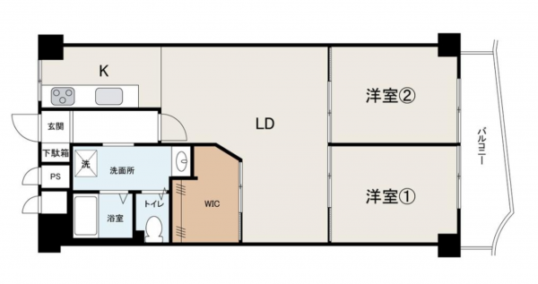 堺市堺区戎島町、マンションの間取り画像です