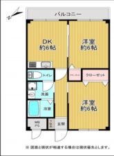 堺市堺区大仙中町、マンションの間取り画像です