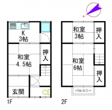 堺市堺区緑ヶ丘北町、中古一戸建ての間取り画像です