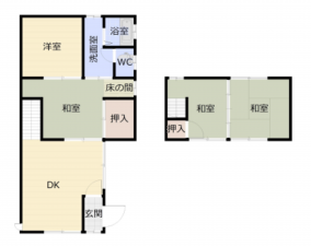 堺市堺区七条通、中古一戸建ての間取り画像です