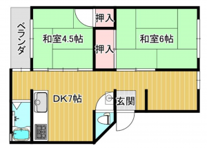 堺市堺区大浜中町、マンションの間取り画像です