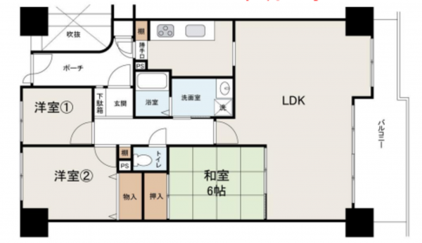 堺市堺区神南辺町、マンションの間取り画像です