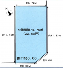 堺市堺区少林寺町西、土地の間取り画像です