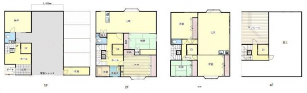 堺市堺区少林寺町西、中古一戸建ての間取り画像です