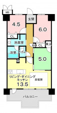 堺市堺区九間町西、マンションの間取り画像です