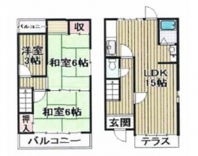 堺市堺区三宝町、中古一戸建ての間取り画像です