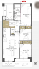 堺市堺区神南辺町、マンションの間取り画像です