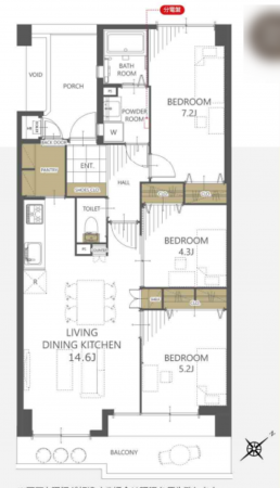 堺市堺区神南辺町、マンションの間取り画像です