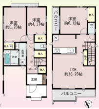 堺市堺区永代町、新築一戸建ての間取り画像です