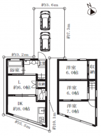 堺市堺区戎島町、中古一戸建ての間取り画像です
