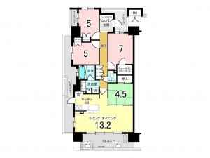 堺市堺区南島町、マンションの間取り画像です