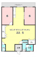 堺市堺区海山町、マンションの間取り画像です