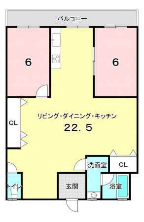 堺市堺区海山町、マンションの間取り画像です