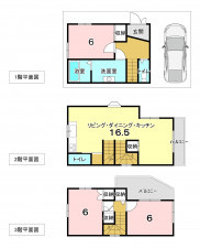 堺市堺区中安井町、中古一戸建ての間取り画像です