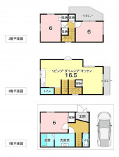 堺市堺区中安井町、中古一戸建ての間取り画像です