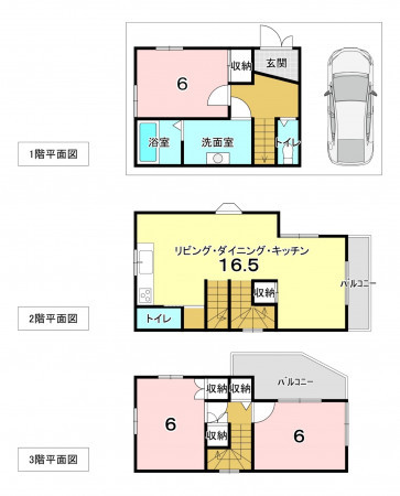 堺市堺区中安井町、中古一戸建ての間取り画像です