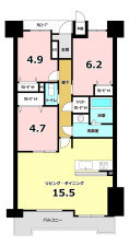 堺市堺区海山町、マンションの間取り画像です