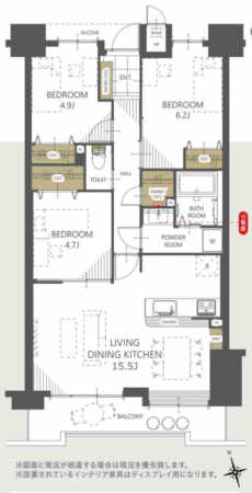 堺市堺区海山町、マンションの間取り画像です