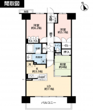 堺市堺区戎島町、マンションの間取り画像です