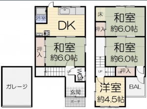 堺市堺区緑ヶ丘中町、中古一戸建ての間取り画像です