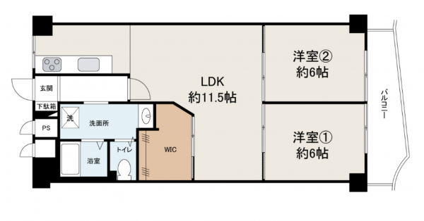 堺市堺区戎島町、マンションの間取り画像です