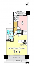 堺市堺区甲斐町西、マンションの間取り画像です