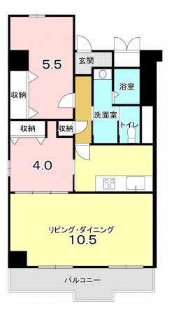 堺市堺区三宝町、マンションの間取り画像です