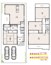 堺市堺区少林寺町東、中古一戸建ての間取り画像です