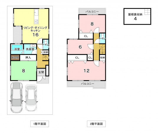 堺市堺区少林寺町東、中古一戸建ての間取り画像です