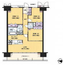 堺市堺区田出井町、マンションの間取り画像です