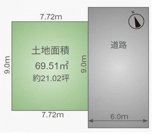 堺市堺区松屋大和川通、土地の間取り画像です