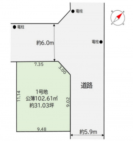 堺市堺区新在家町西、土地の間取り画像です