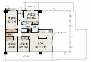 堺市堺区柏木町、マンションの間取り画像です