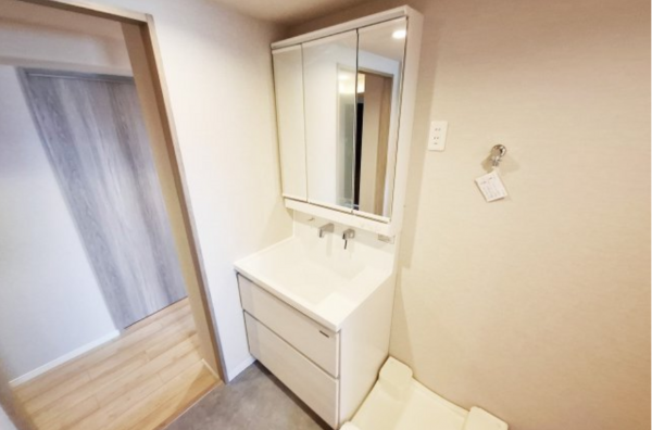 堺市堺区柏木町、マンションの洗面画像です