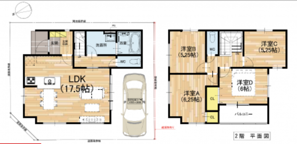 堺市堺区海山町、新築一戸建ての間取り画像です
