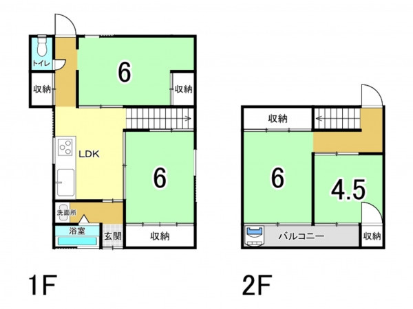 堺市堺区山本町、中古一戸建ての間取り画像です