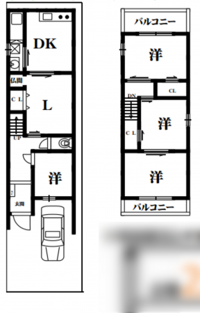 堺市堺区菅原通、中古一戸建ての間取り画像です
