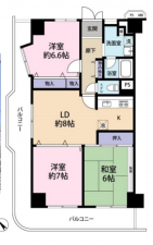 堺市堺区大浜北町、マンションの間取り画像です