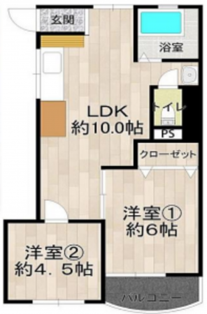 堺市堺区出島海岸通、マンションの間取り画像です