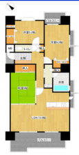 堺市堺区柳之町東、マンションの間取り画像です
