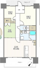 堺市堺区大浜北町、マンションの間取り画像です