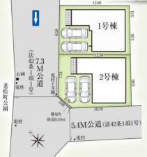 堺市堺区老松町、新築一戸建ての間取り画像です