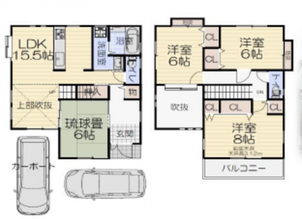 堺市堺区大浜南町、中古一戸建ての間取り画像です