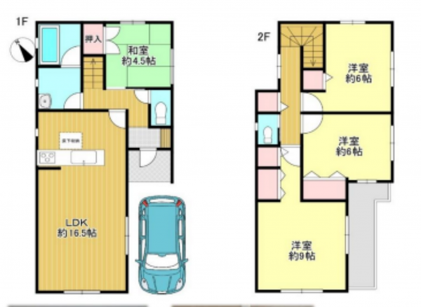 堺市堺区旭通、中古一戸建ての間取り画像です