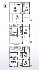 堺市堺区柏木町、中古一戸建ての間取り画像です