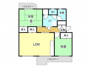 春日井市岩成台、マンションの間取り画像です