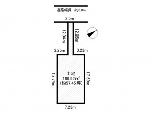 小牧市藤島町梵天、土地の間取り画像です