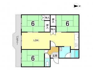 小牧市大字舟津、マンションの間取り画像です