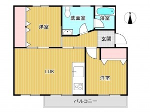 春日井市藤山台、マンションの間取り画像です